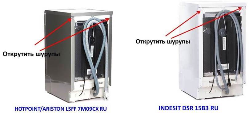 горен капак в съдомиялна Indesit