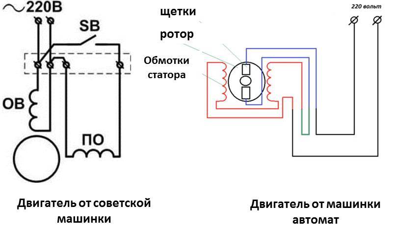 схема на свързване на двигателя