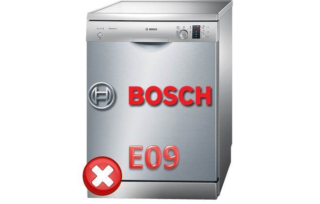 грешка E09 в съдомиялни машини Bosch