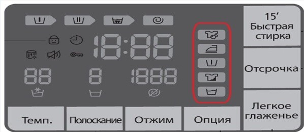 Опции за пране