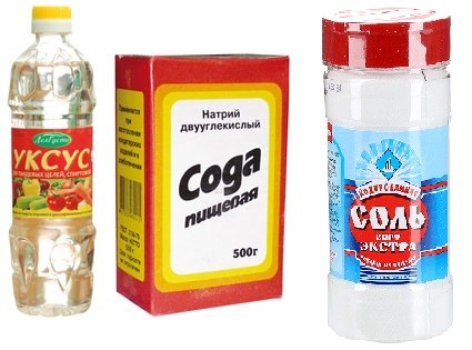 оцетната сол и содата помагат за омекотяване на тъканта