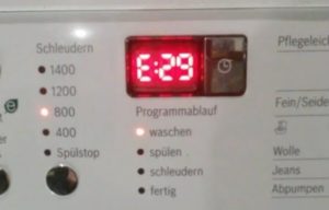 Грешка E29 в пералня Bosch