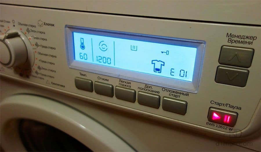 причина за грешка E01 Zanussi