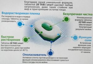 Състав на таблетки за съдомиялна машина