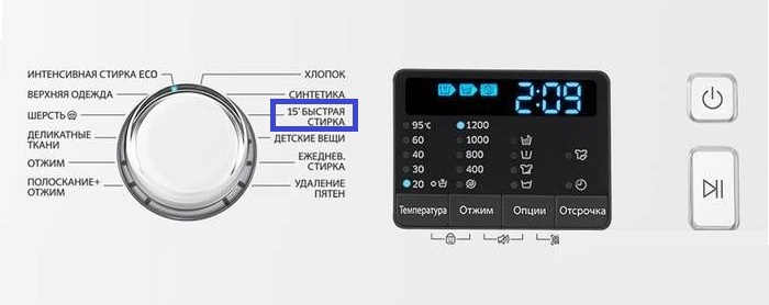 Samsung WW60J3063LW бързо пране