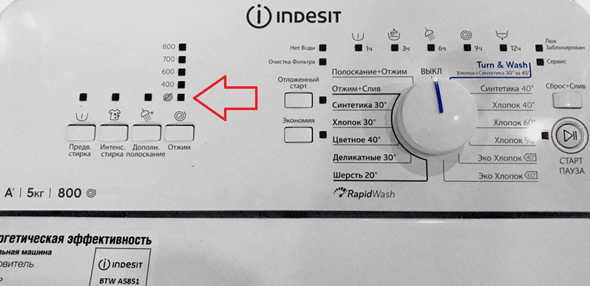 изключете въртенето на SM Indesit