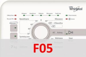 Грешка F05 в пералня Whirlpool