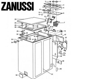 Разглобяване на пералня Zanussi с горно зареждане